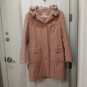 Moschino Womens Pale Pink Wool Coat